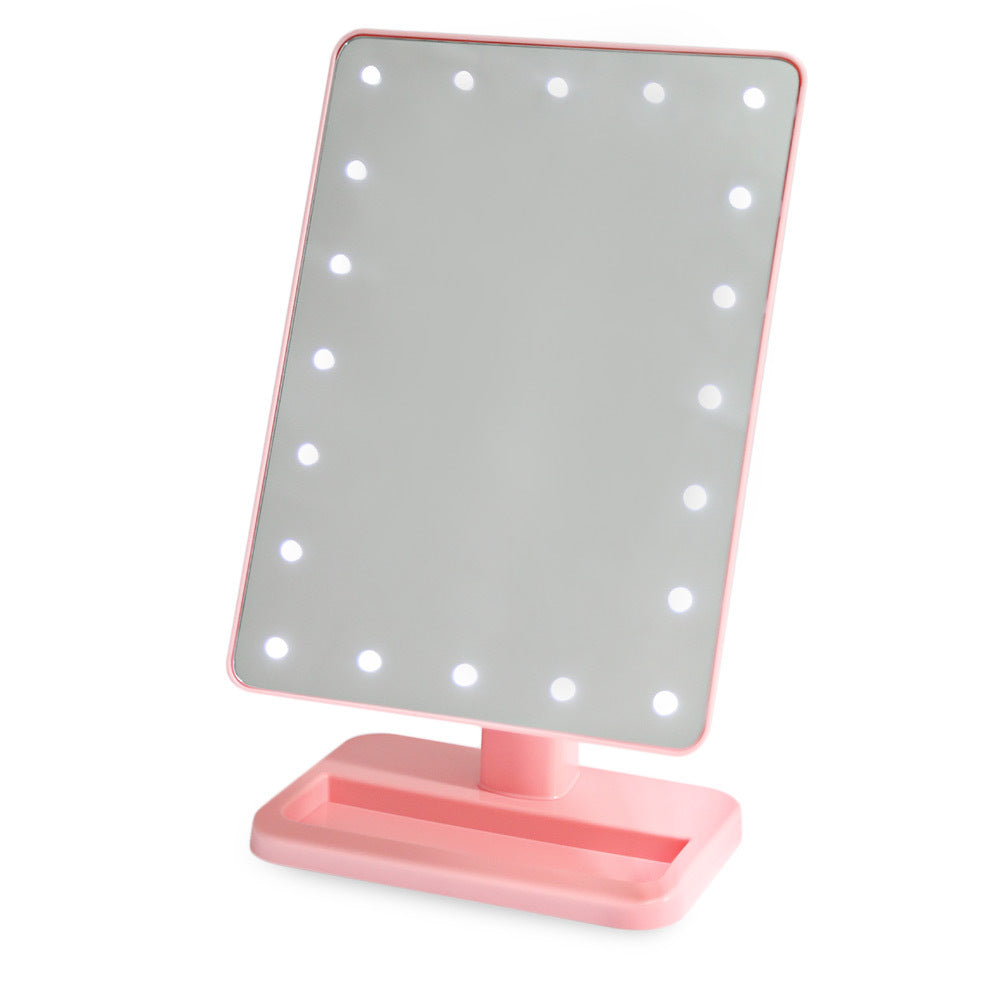 New LED Makeup Desktop Princess Mirror Large Touch Screen Bedroom Table Lamp Portable Dressing Mirror