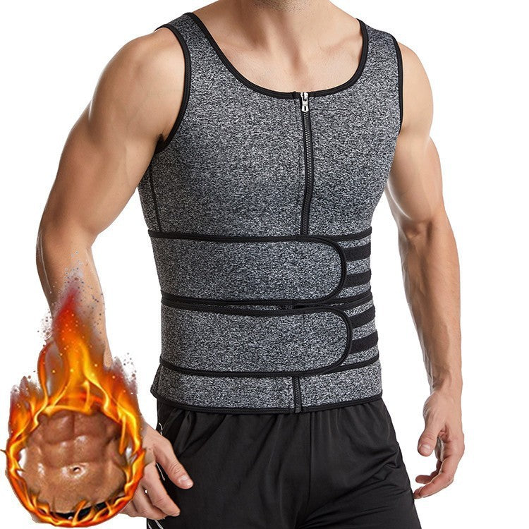 New Plus Size Men Neoprene Gym Clothes Waist Control Big Belly Tummy Shapewear