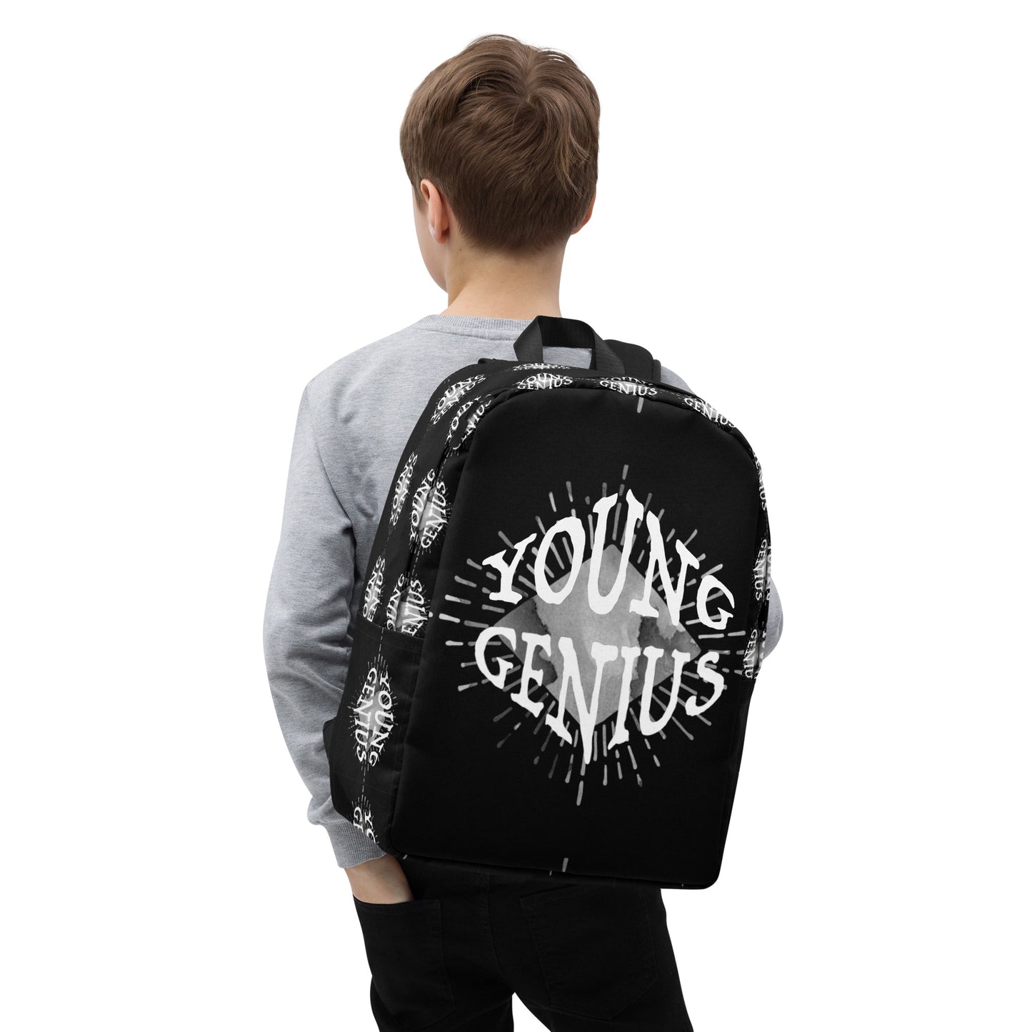 YOUNG GENIUS Minimalist Backpack Black/ White