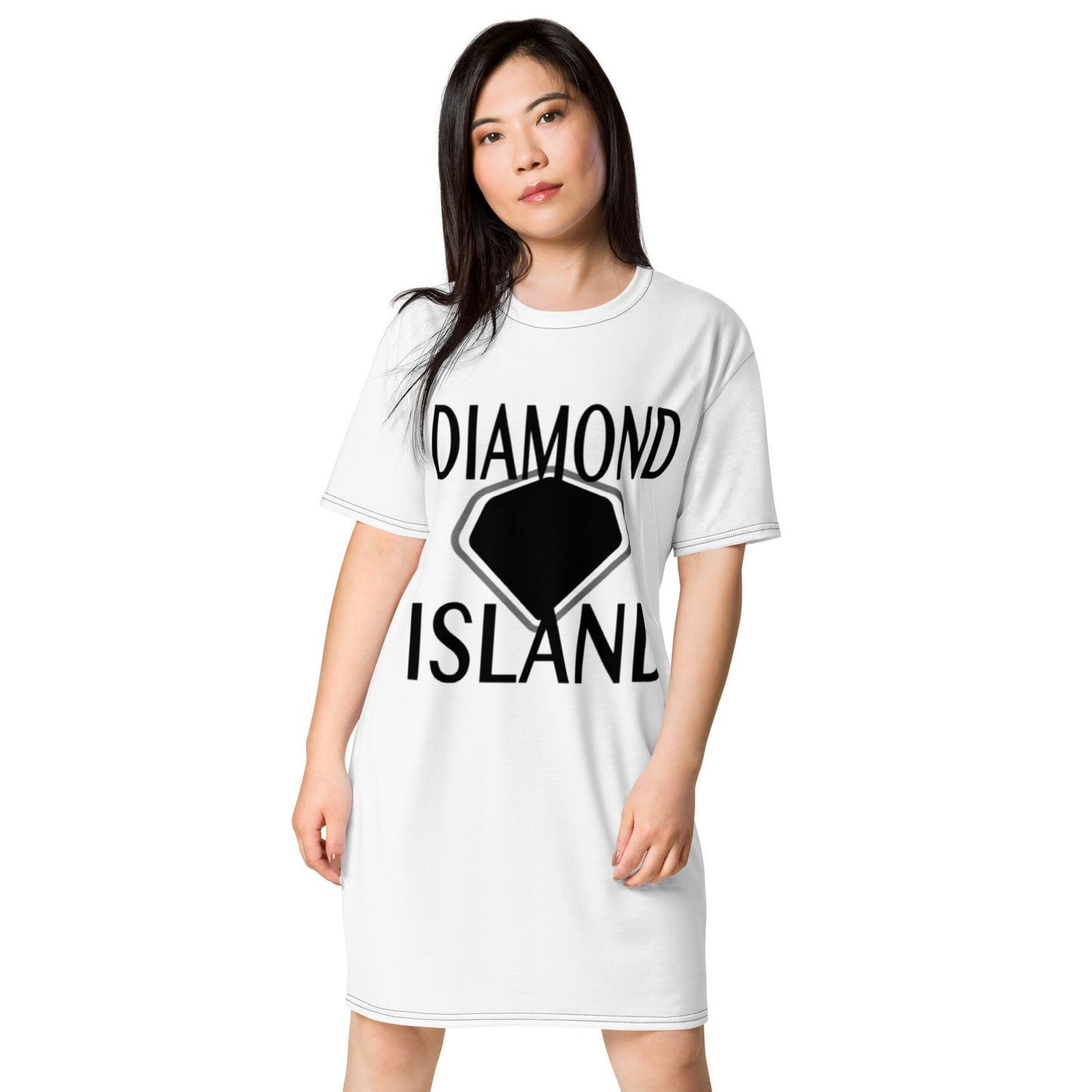 DIAMOND ISLAND T-shirt dress White/ Black