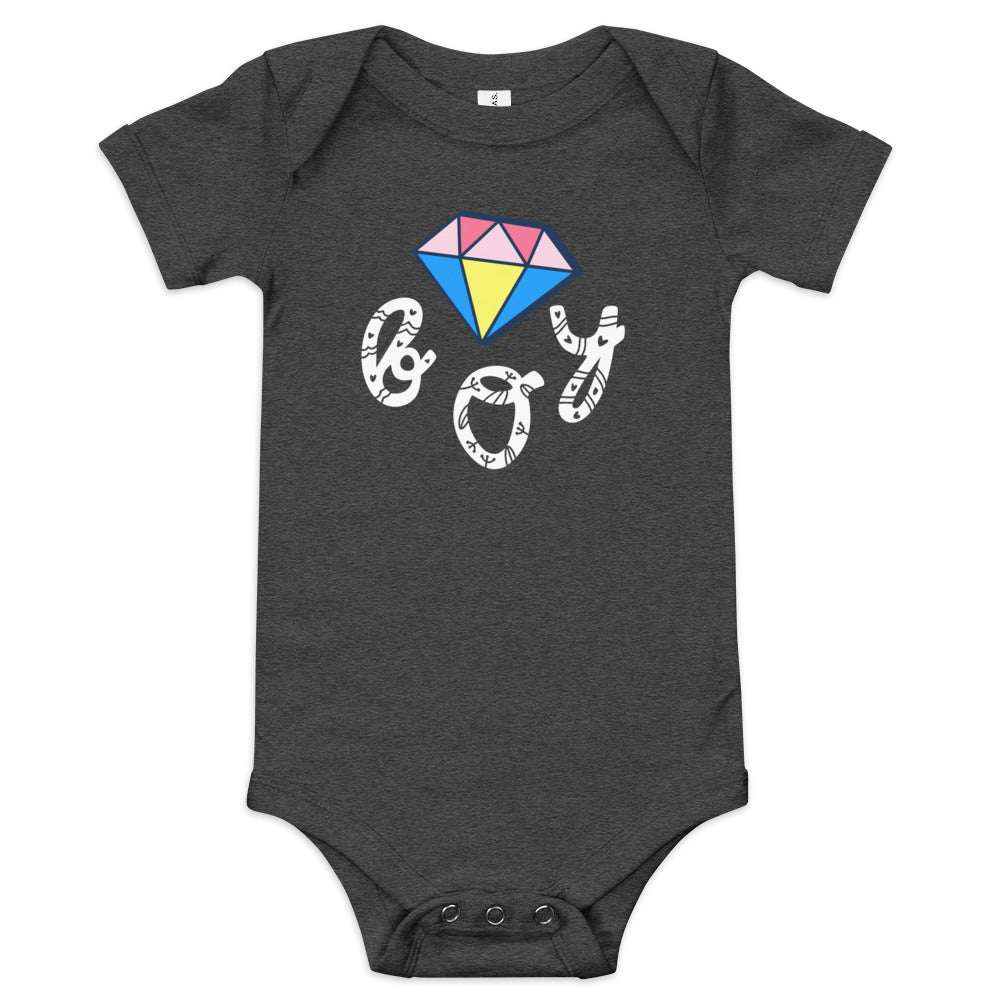 DIAMOND BOY Baby short sleeve one piece