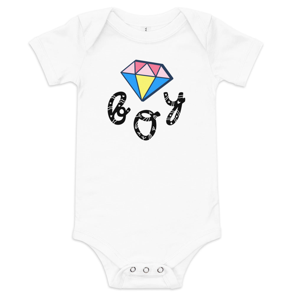 DIAMOND BOY Baby short sleeve one piece