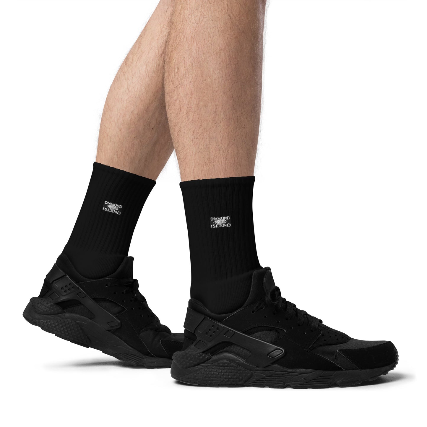 DIAMOND ISLAND Embroidered socks Black/ White
