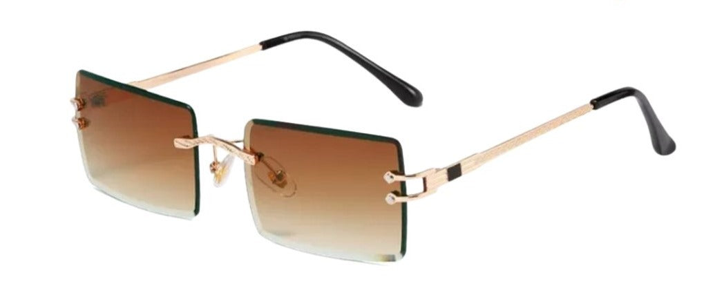 New Rimless Cut Edge Square Sunglasses