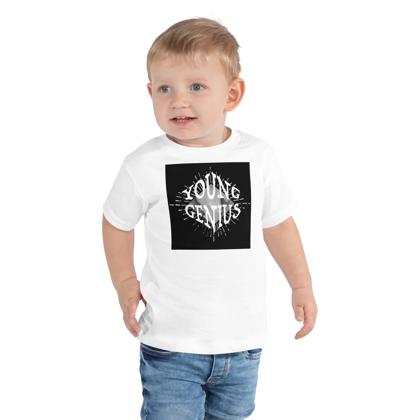 YOUNG GENIUS GEAR Toddler Short Sleeve Tee Black, Heather Blue/ Pink/ White