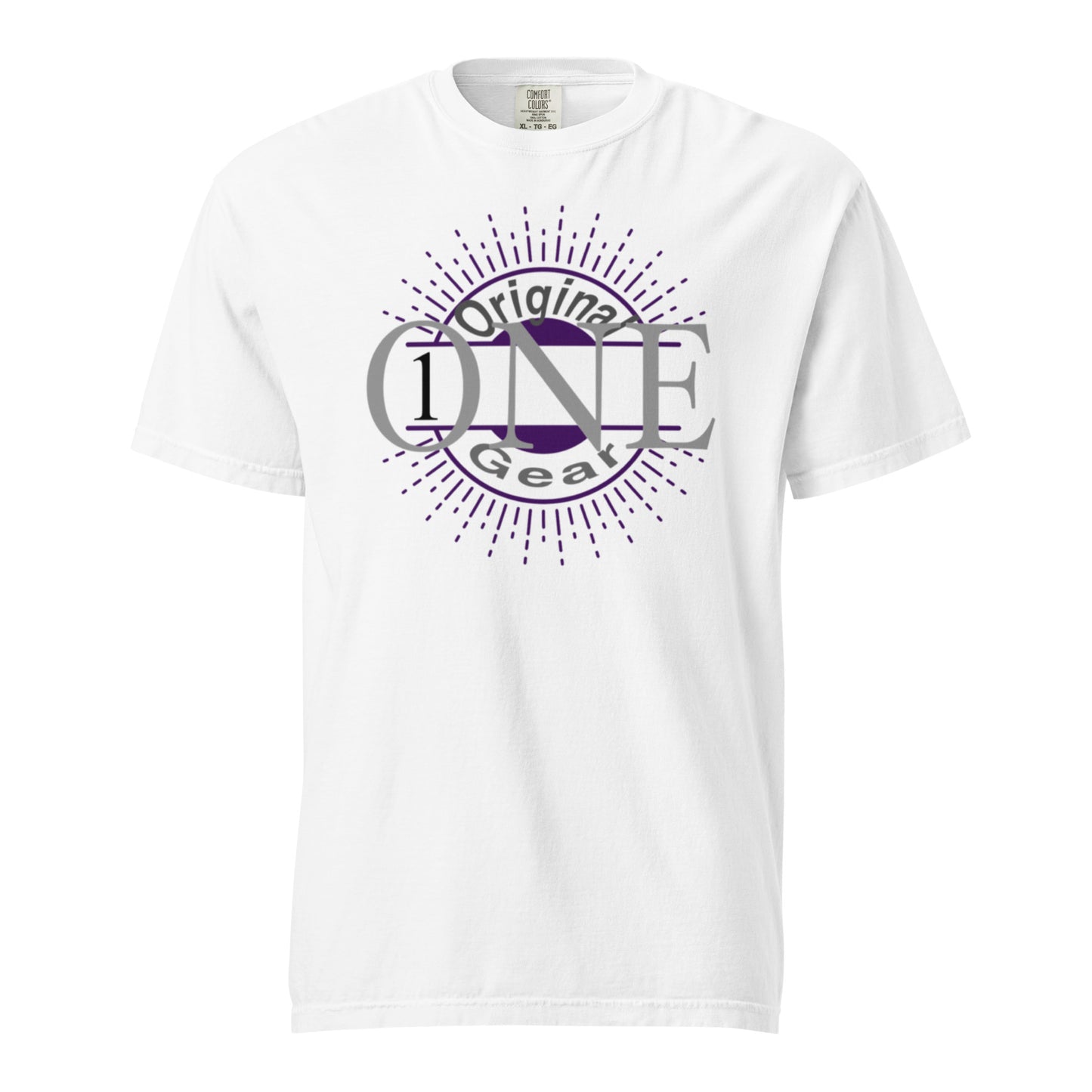 ONE ORIGINAL GEAR Men’s garment-dyed heavyweight t-shirt White/Purple