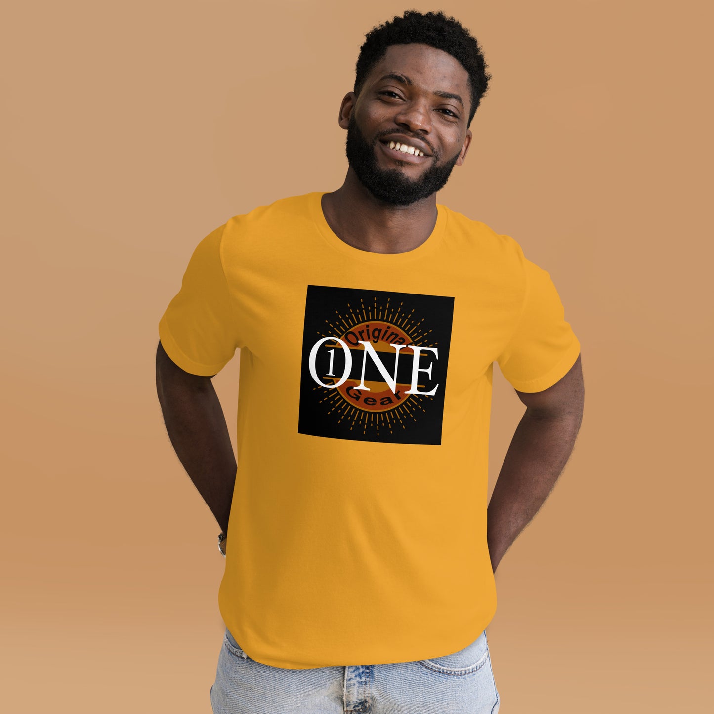 ONE ORIGINAL GEAR Unisex t-shirt Black/ Orange; Burnt Orange; Gold; Mustard