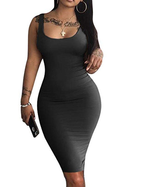 New Summer Sexy Women Sleeveless Vest Midi Skirt