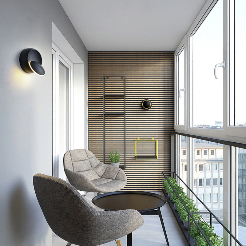 New Modern Bedside Lamp Bedroom Living Room Stair Aisle LED Round Eclipse Crescent Wall Lamp