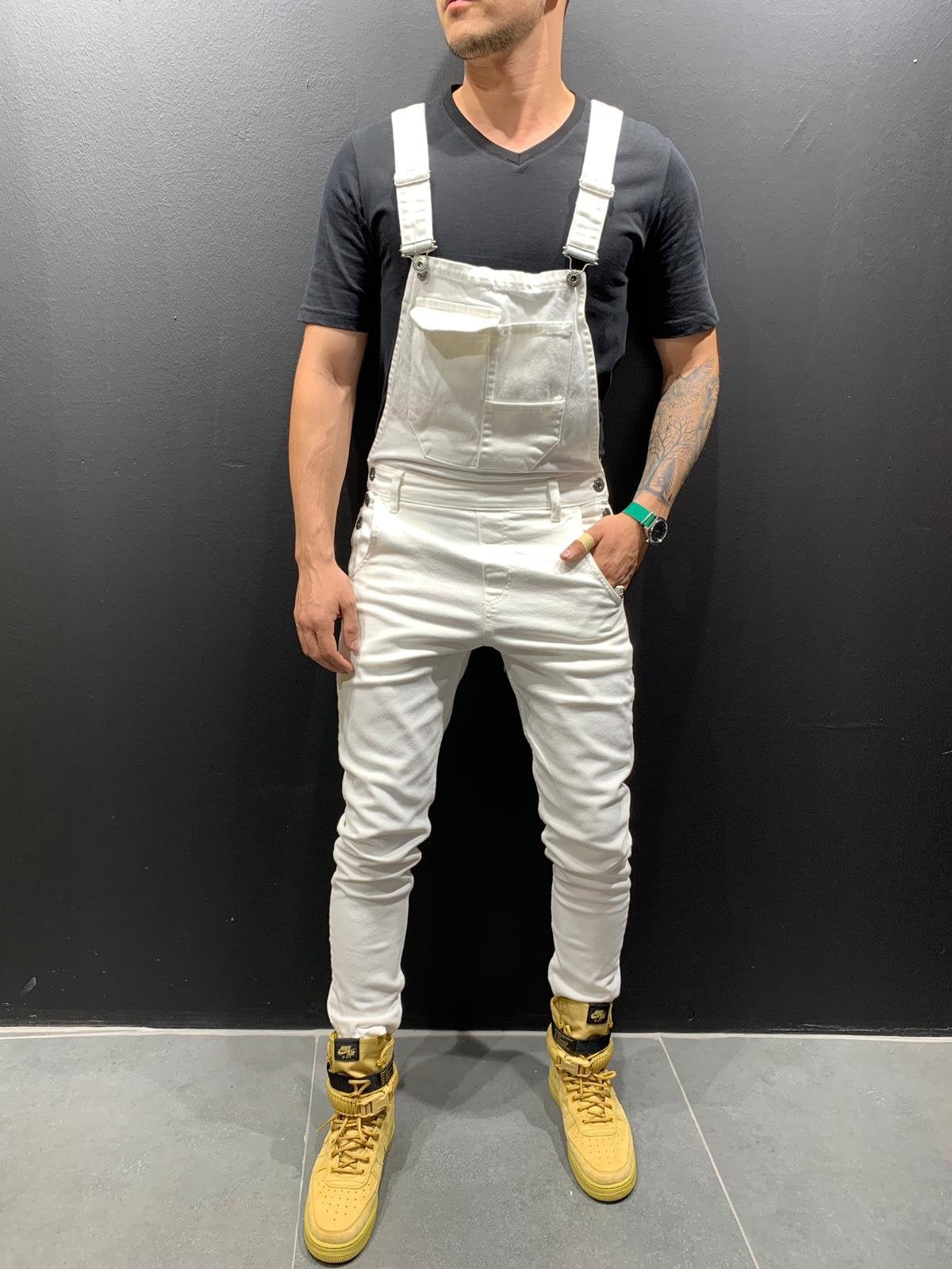 Wish Fashion Men's Sling Denim Pants Tear Denim Pants Foreign Trade Popular Work Clothes 6 Colors