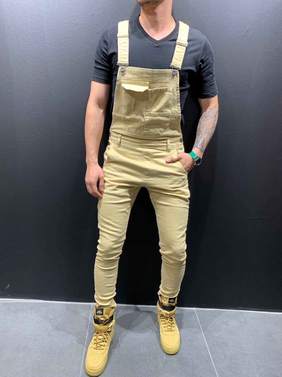Wish Fashion Men's Sling Denim Pants Tear Denim Pants Foreign Trade Popular Work Clothes 6 Colors