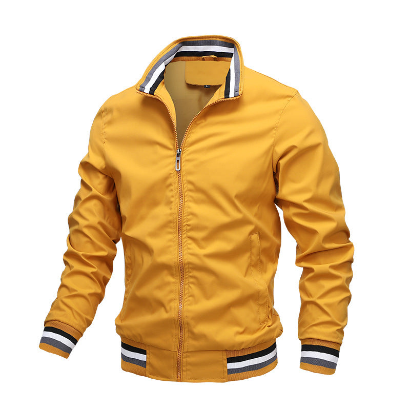 New Casual Spring And Autumn Sports Solid Color Jacket Men