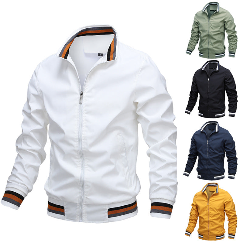 New Casual Spring And Autumn Sports Solid Color Jacket Men