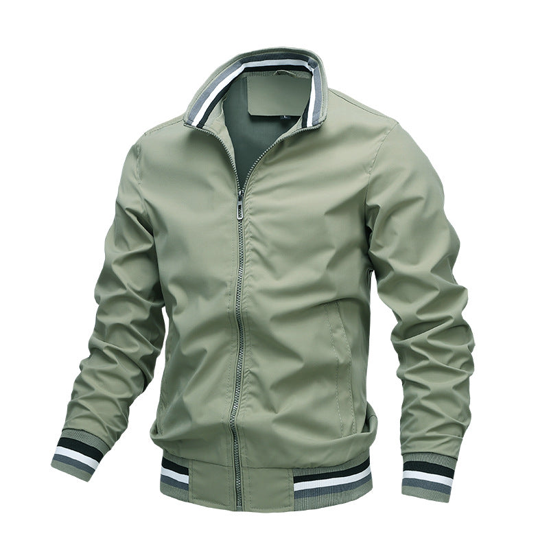 New Casual Spring And Autumn Sports Solid Color Jacket Men