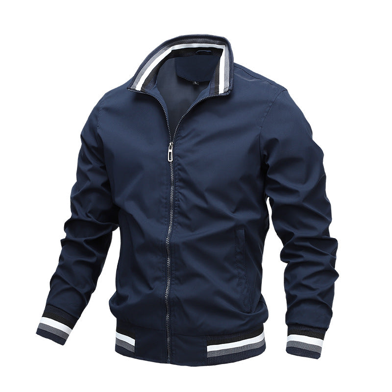New Casual Spring And Autumn Sports Solid Color Jacket Men