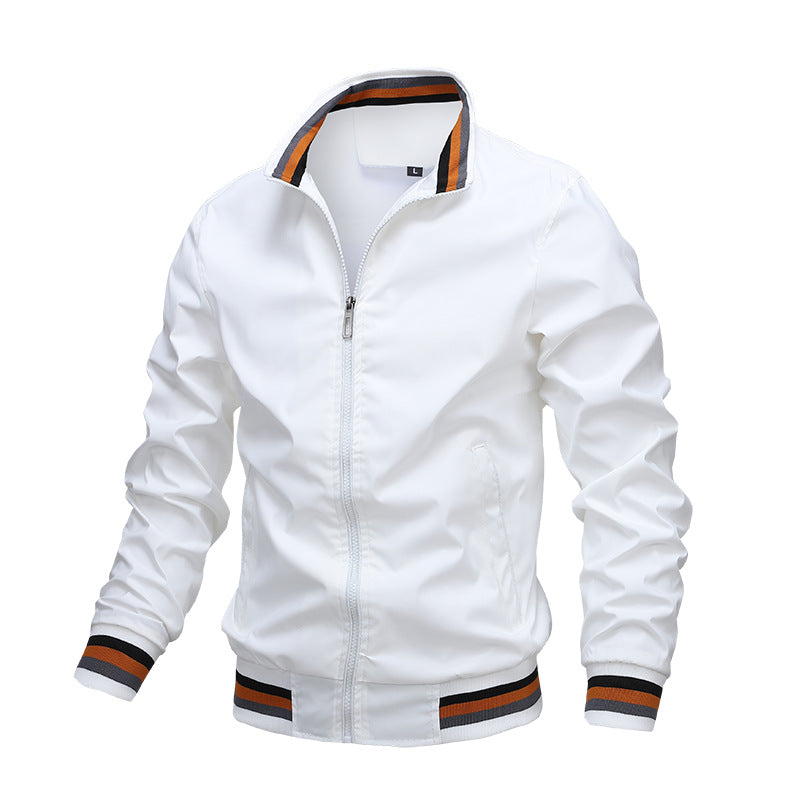 New Casual Spring And Autumn Sports Solid Color Jacket Men
