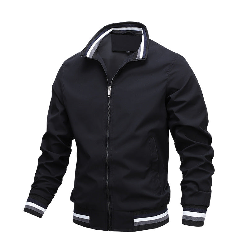 New Casual Spring And Autumn Sports Solid Color Jacket Men