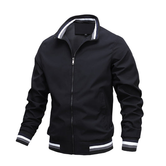 New Casual Spring And Autumn Sports Solid Color Jacket Men