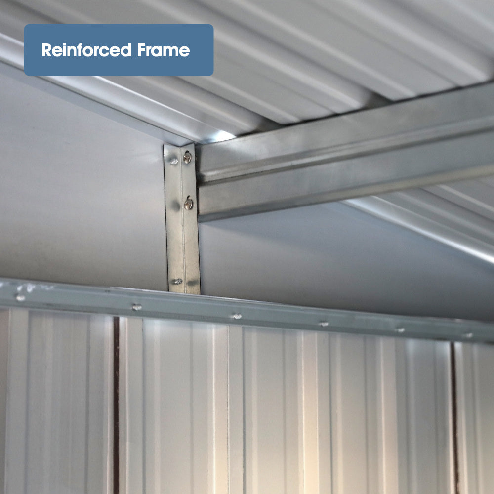 New Outdoor Storage Shed Galvanized Steel Garden Shed with 4 Vents Double Sliding Door, Utility Tool Shed Storage House for Backyard, Patio, Lawn