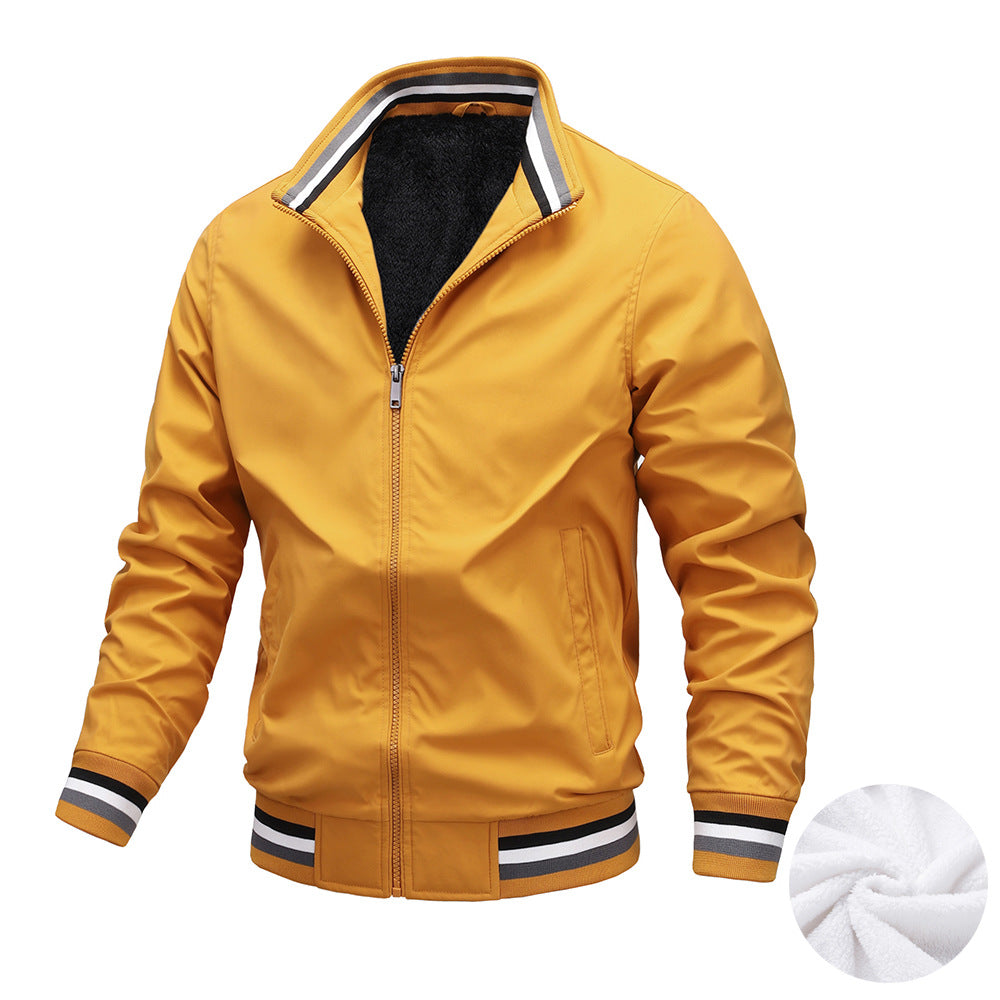 New Casual Spring And Autumn Sports Solid Color Jacket Men