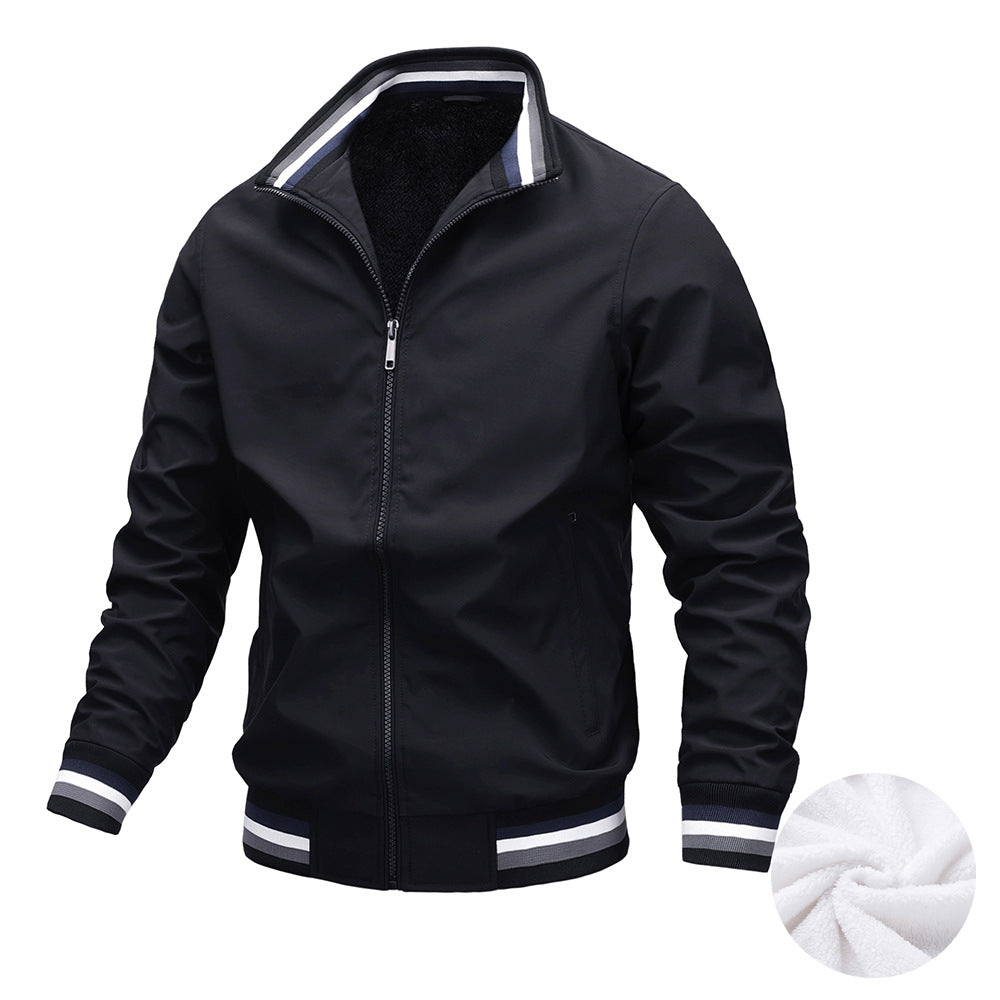 New Casual Spring And Autumn Sports Solid Color Jacket Men