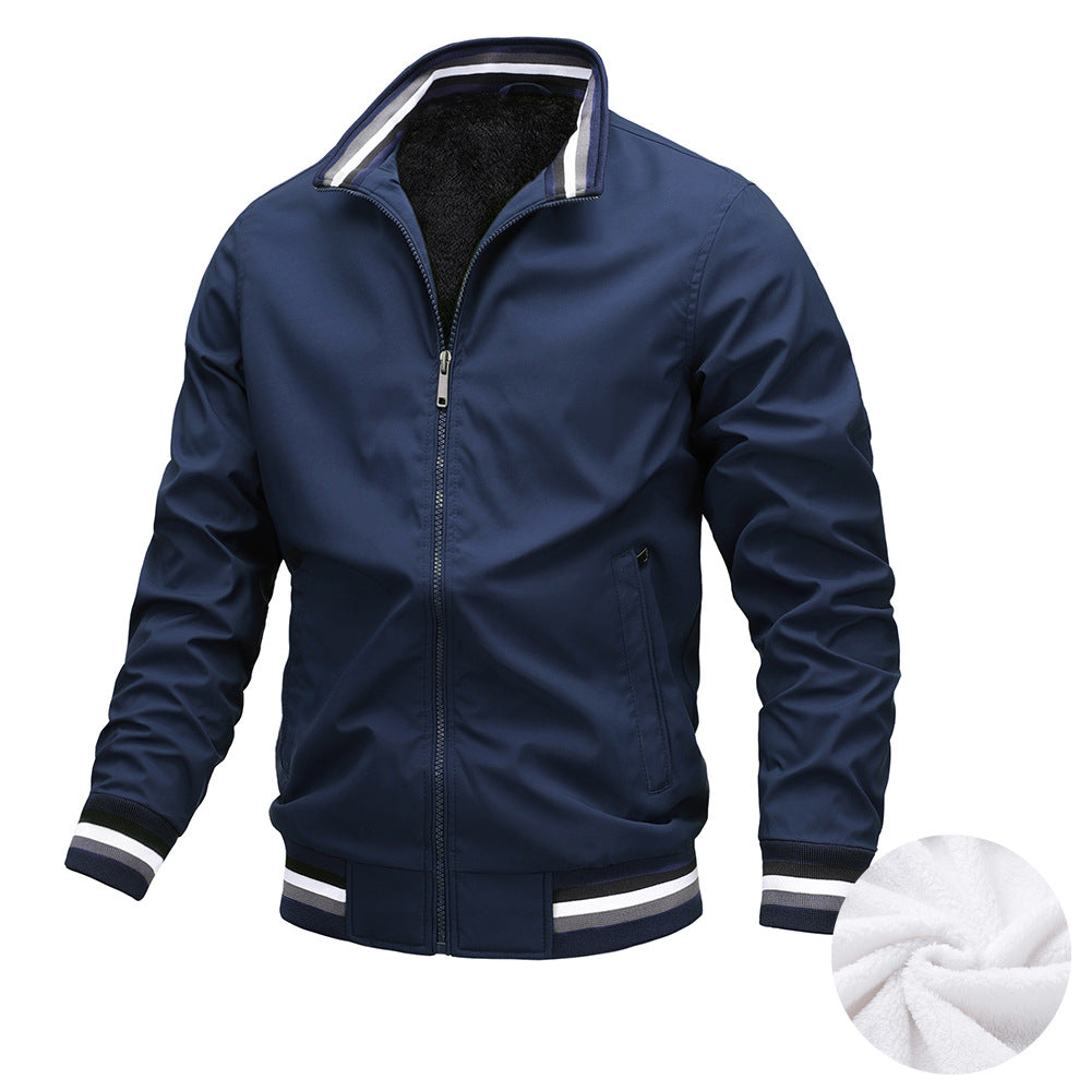 New Casual Spring And Autumn Sports Solid Color Jacket Men