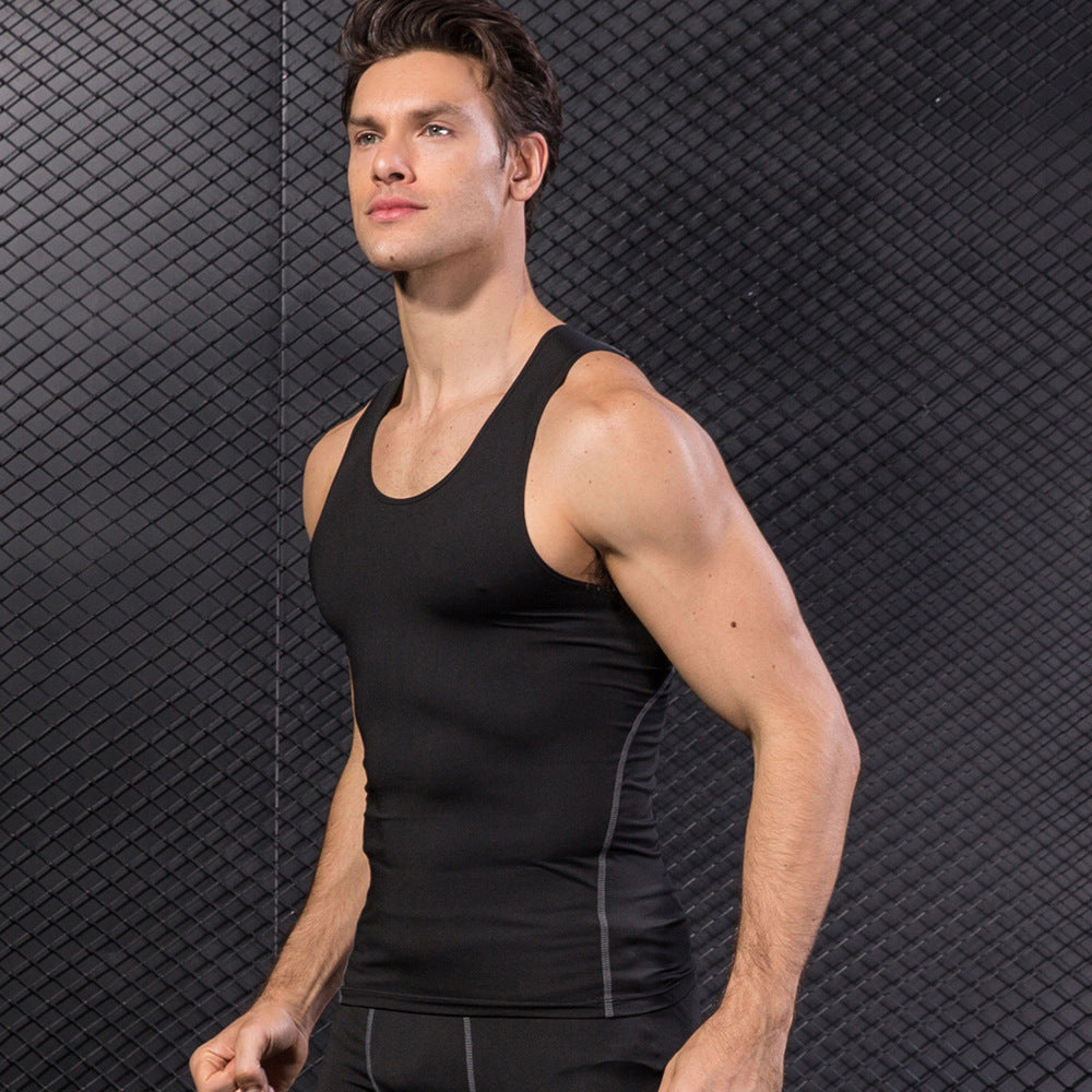 New Sports PRO Men Training Tight Vest Basketball Fitness Running Quick Dry Vest Clothes