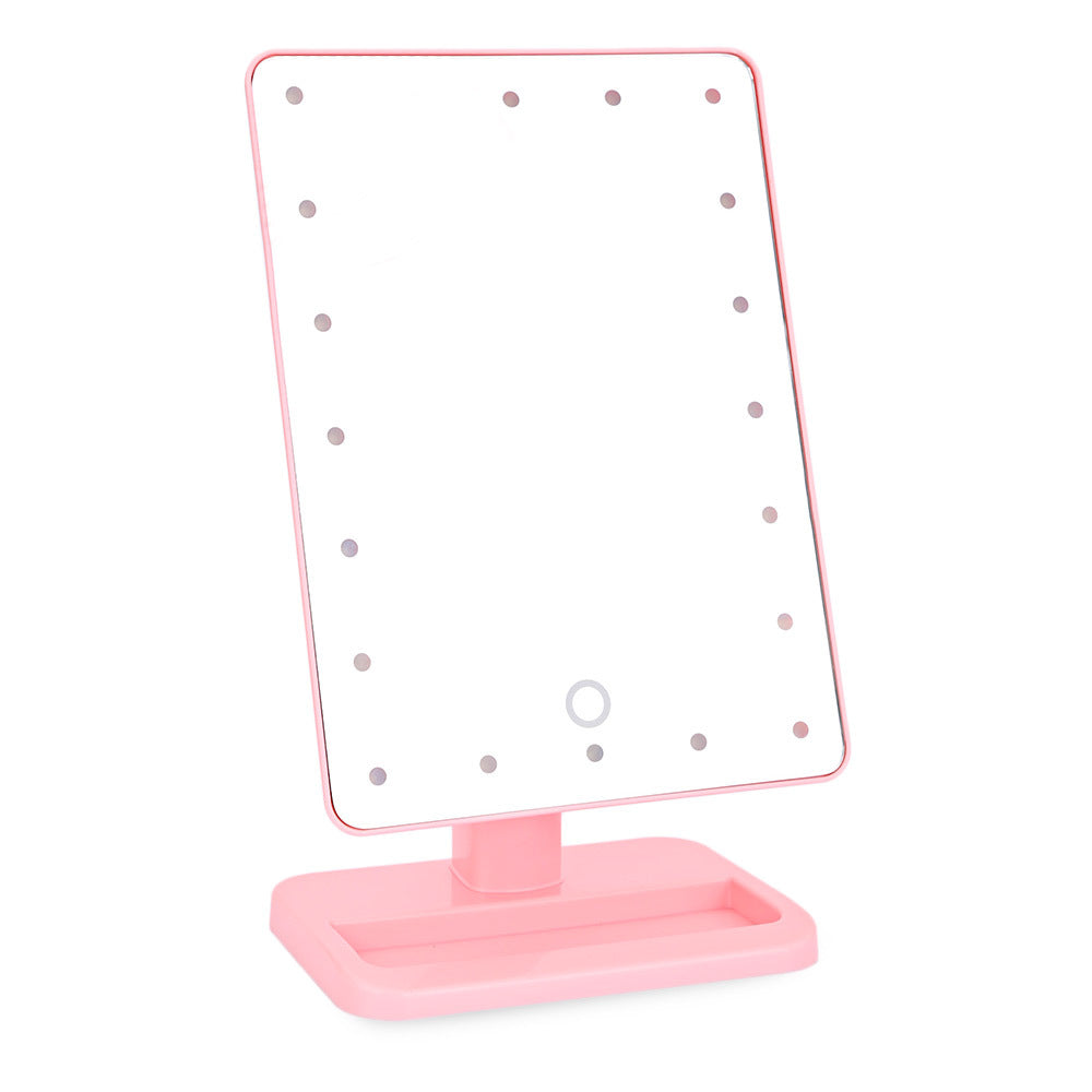 New LED Makeup Desktop Princess Mirror Large Touch Screen Bedroom Table Lamp Portable Dressing Mirror