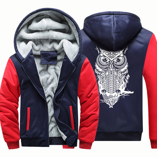 Velvet Jacket Youth Cardigan Owl Sweater Hooded Sportswear