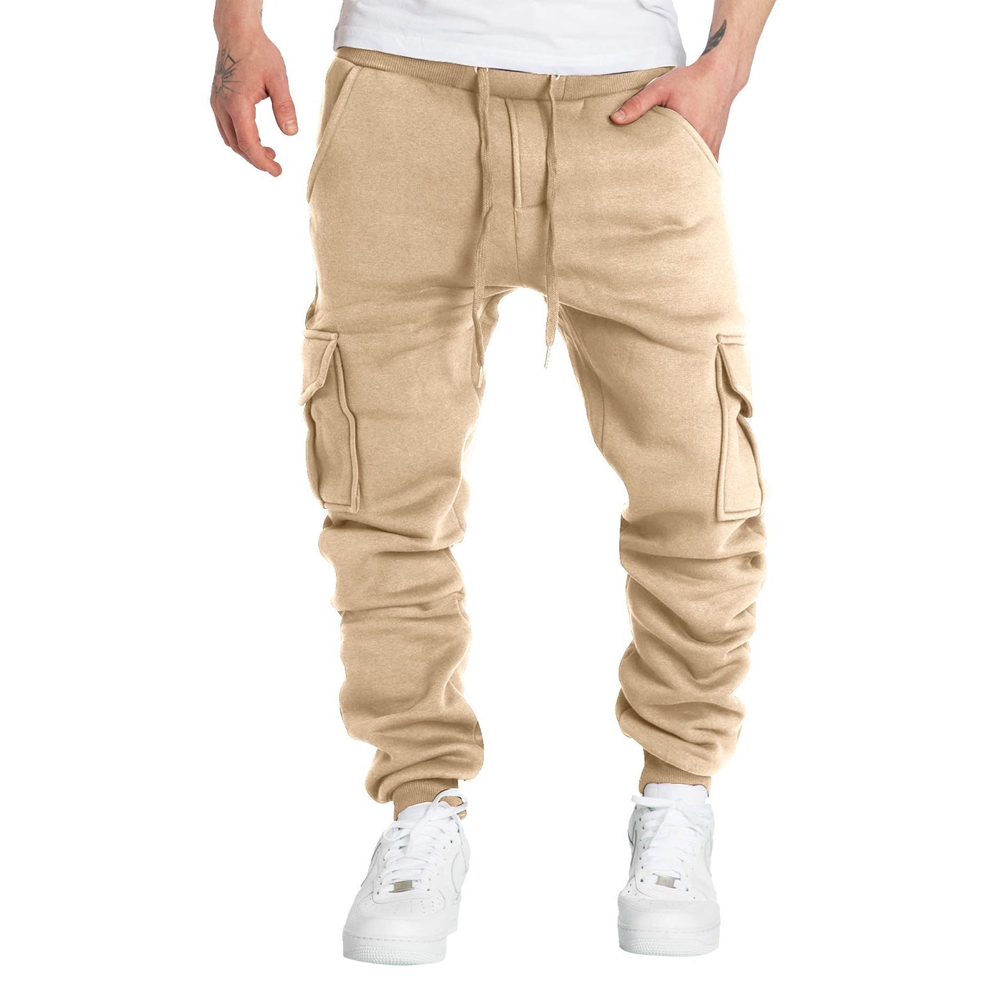 New Men Winter Pocket Sports Fleece Pants
