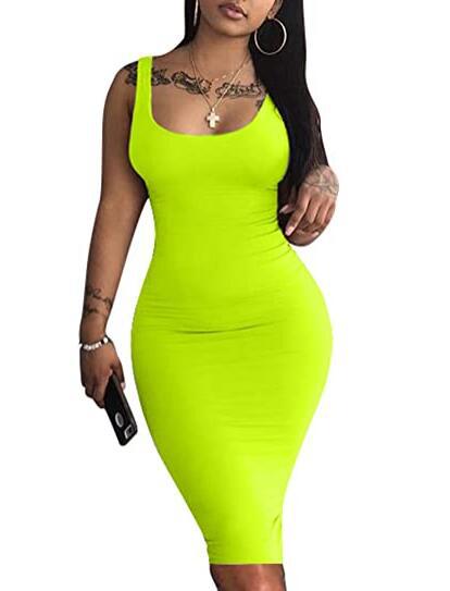New Summer Sexy Women Sleeveless Vest Midi Skirt