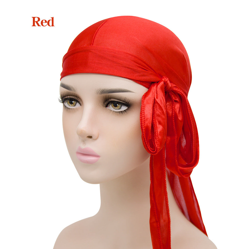 New Men And Women Satin Elastic Toe Cap Silky Long Tail Durag