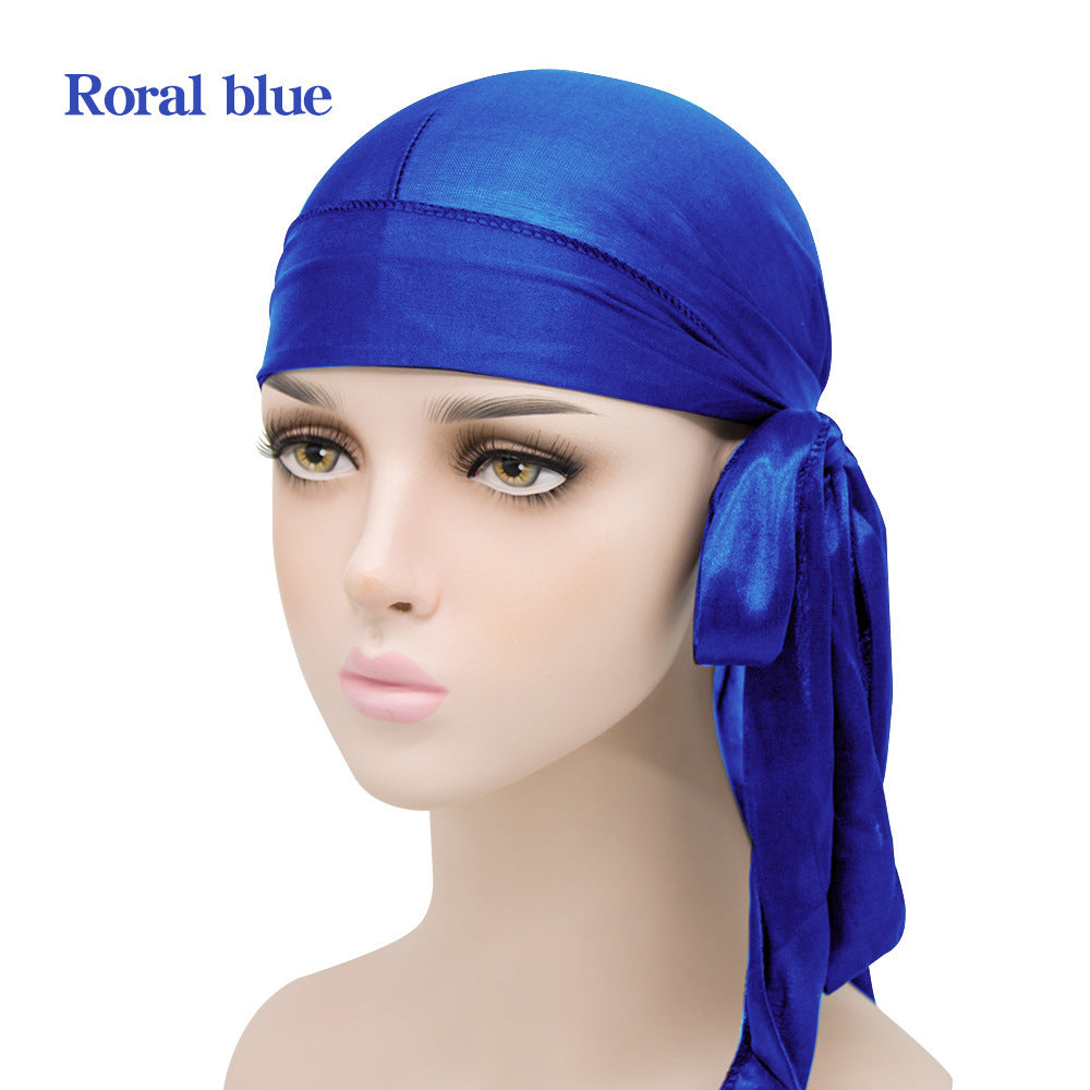 New Men And Women Satin Elastic Toe Cap Silky Long Tail Durag
