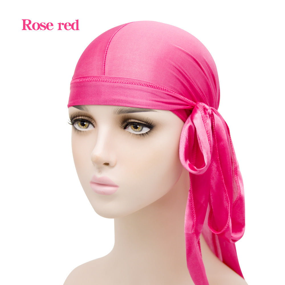 New Men And Women Satin Elastic Toe Cap Silky Long Tail Durag