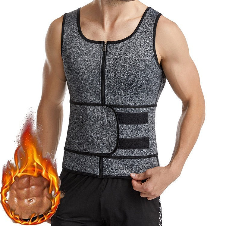 New Plus Size Men Neoprene Gym Clothes Waist Control Big Belly Tummy Shapewear