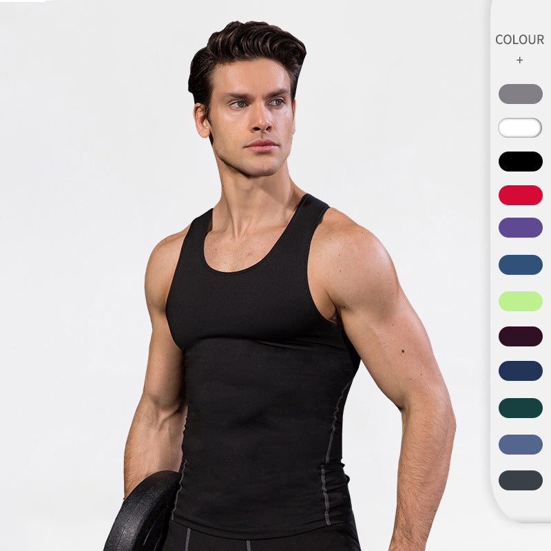 New Sports PRO Men Training Tight Vest Basketball Fitness Running Quick Dry Vest Clothes