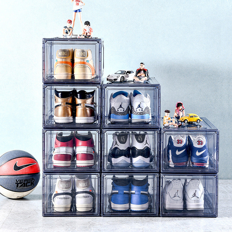 New Magnetic Suction Sneakers Storage Box Sports Shoes Display Dust-proof And Moisture-proof Shoe Cabinet