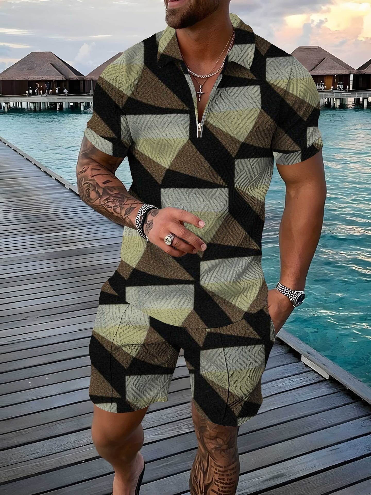 New Polo Shirt Men Suit