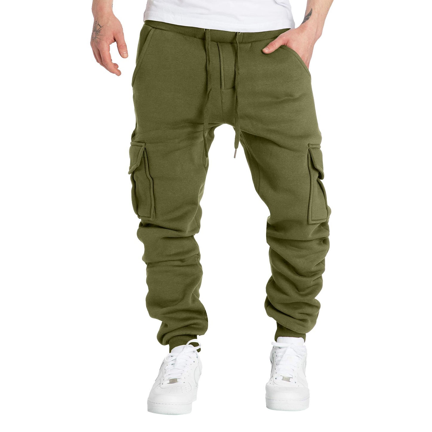 New Men Winter Pocket Sports Fleece Pants