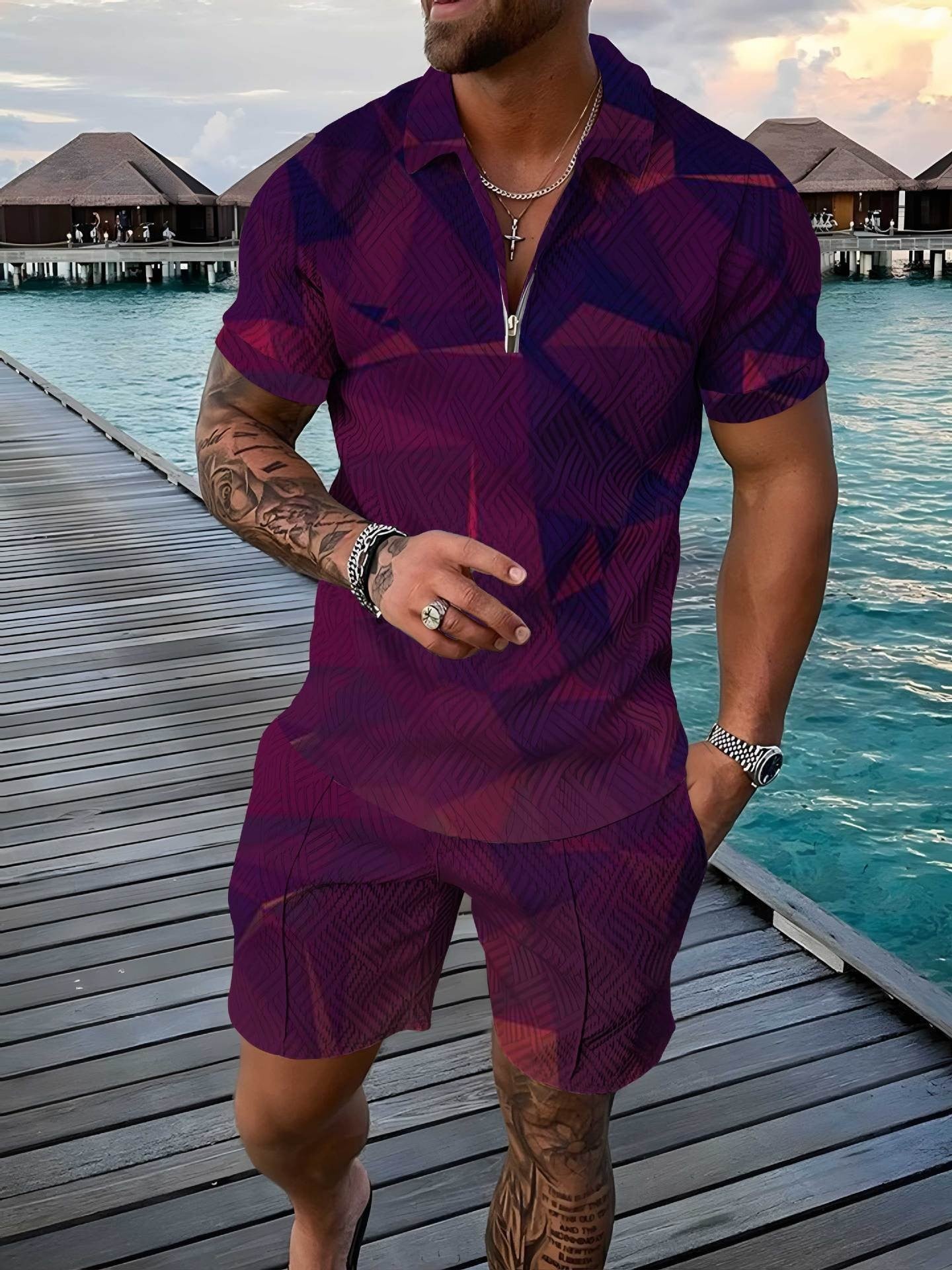 New Polo Shirt Men Suit