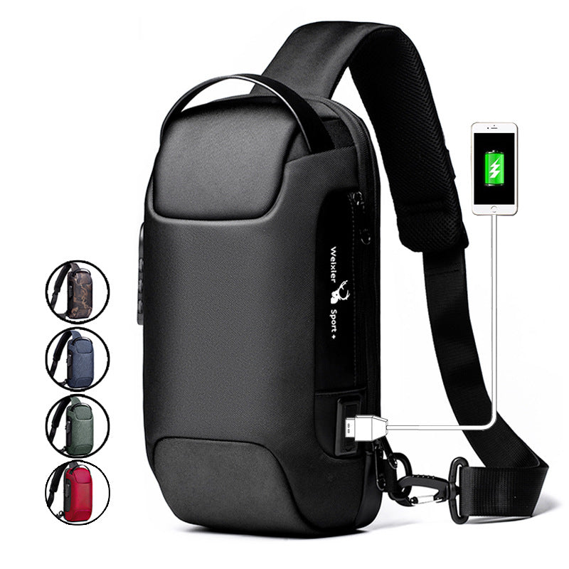New Shoulder Chest USB Charging Bag
