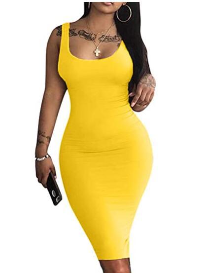 New Summer Sexy Women Sleeveless Vest Midi Skirt