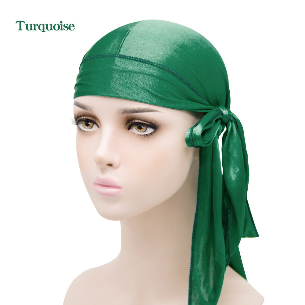 New Men And Women Satin Elastic Toe Cap Silky Long Tail Durag