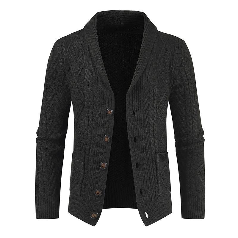 New Men Sweater Winter  Knitted Cardigan Loose Thickened Jacket