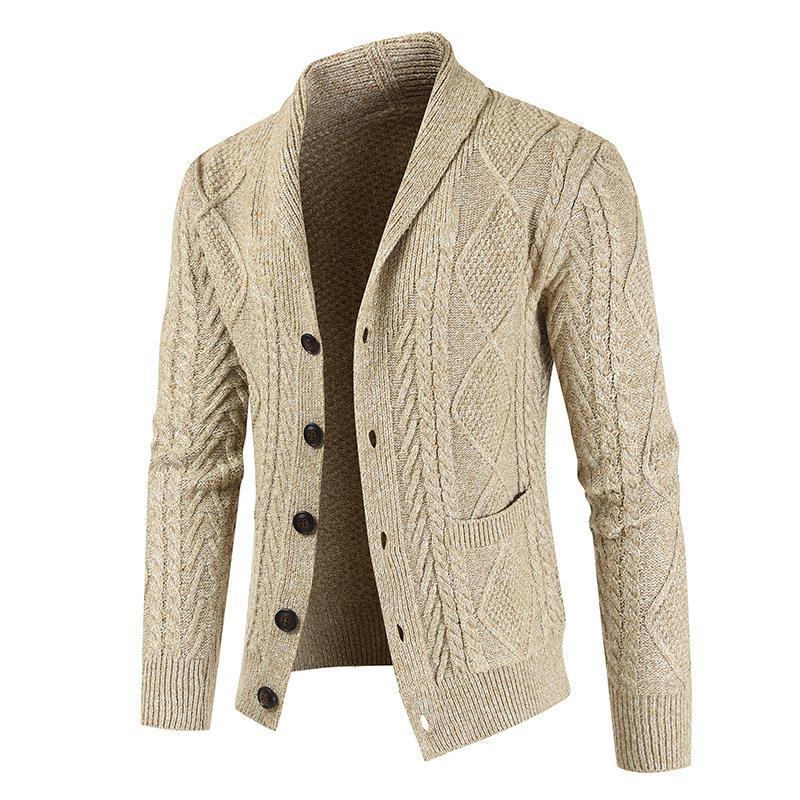 New Men Sweater Winter  Knitted Cardigan Loose Thickened Jacket
