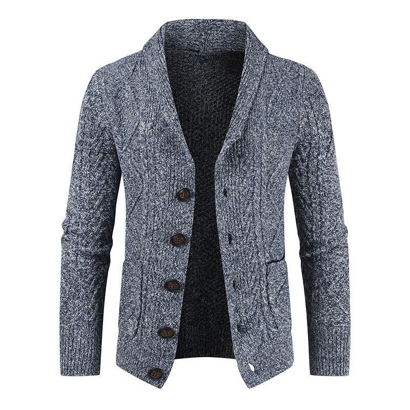 New Men Sweater Winter  Knitted Cardigan Loose Thickened Jacket