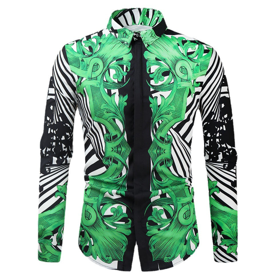 New Long-sleeved Men Casual Slim Shirt