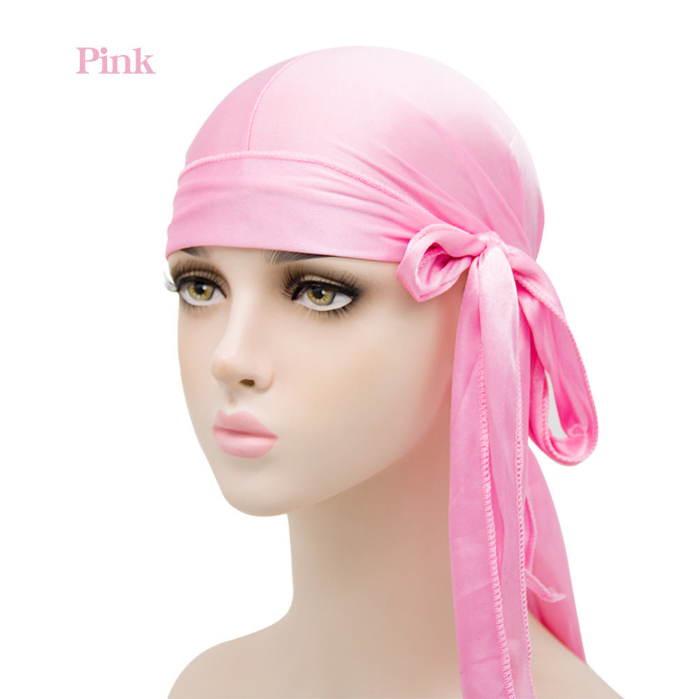 New Men And Women Satin Elastic Toe Cap Silky Long Tail Durag