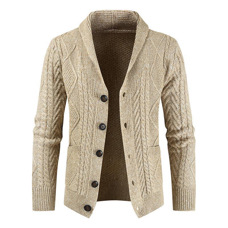 New Men Sweater Winter  Knitted Cardigan Loose Thickened Jacket