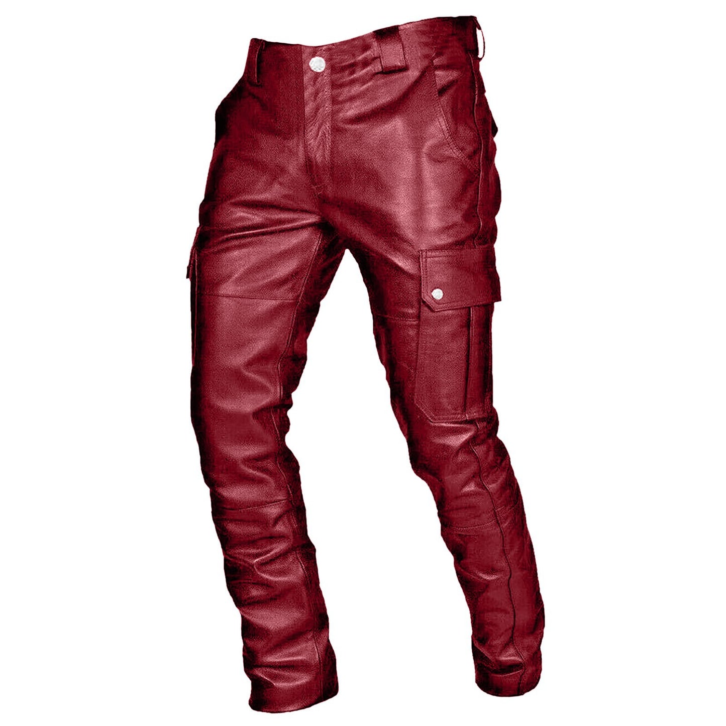 New Hot Style Men Pocket Retro Leather Pants